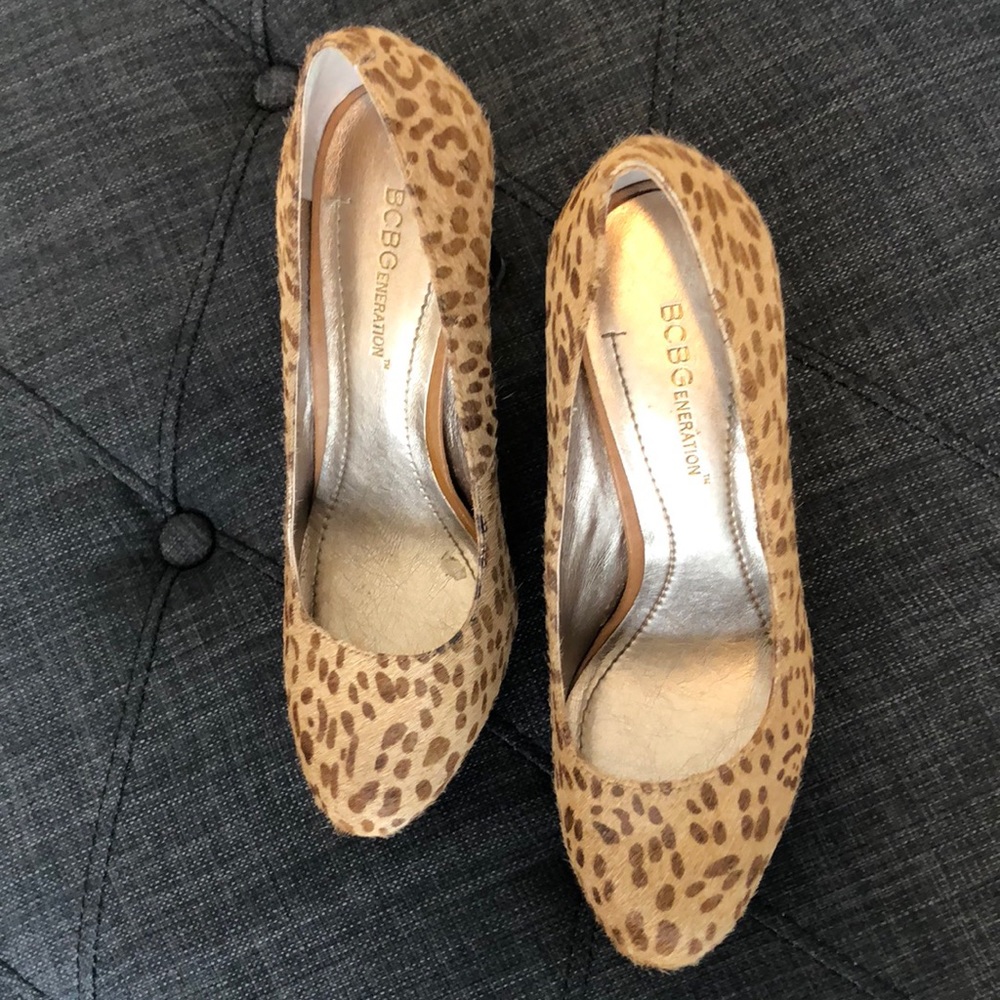 Bcbgeneration Tan Leopard Print Platform Pump - image 2